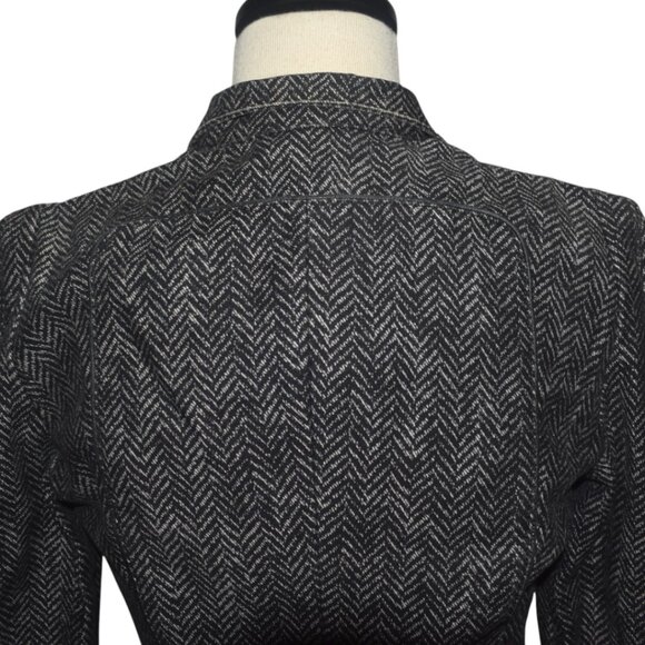 Vintage 90s Kenzo Jeans Herringbone Cotton Denim Jacket Blazer Italy 36 XS S - Picture 6 of 13